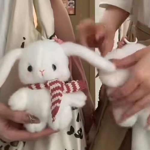 感应节拍小兔子玩偶挂件感应节拍音乐毛绒玩具玩偶公仔背包挂件