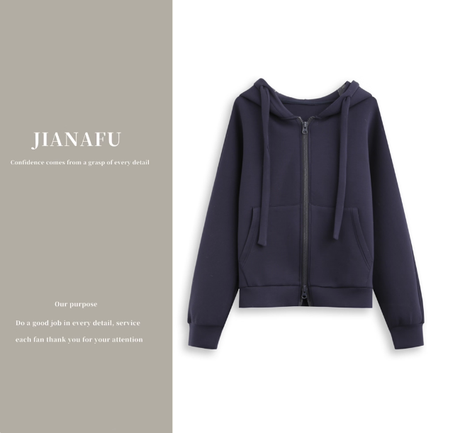 迦纳芙/JIANAFU 连帽时尚休闲设计感百搭卫衣女新款