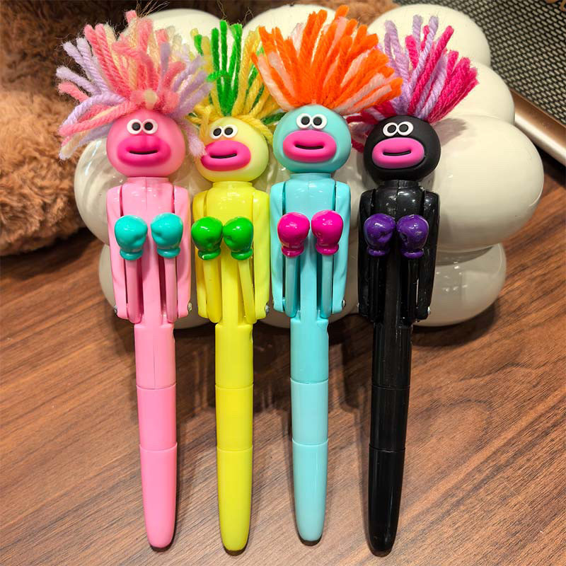 毛毛小人拳击手写笔自带笔芯减压