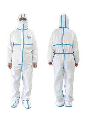汉盾 HD-BP617 白色胶条型连帽连脚一体式防护服（材质：PE-PP）