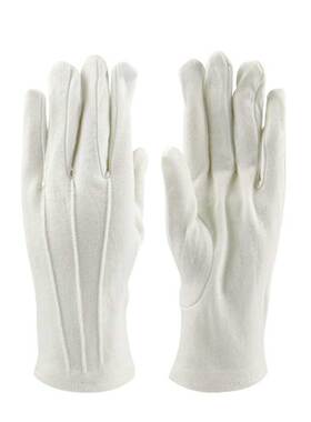 汉盾HD-GP5504 涤棉22g 背三筋白色礼仪手套 （10付/包 220g/包）