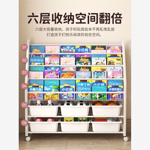 儿童玩具收纳架多层分类落地置物架子宝宝零食书本绘本收纳盒书柜