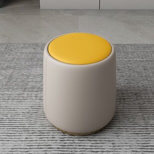 轻奢茶几凳真皮斯堪的纳维亚家庭咖啡桌低凳化妆凳小圆凳Normcore