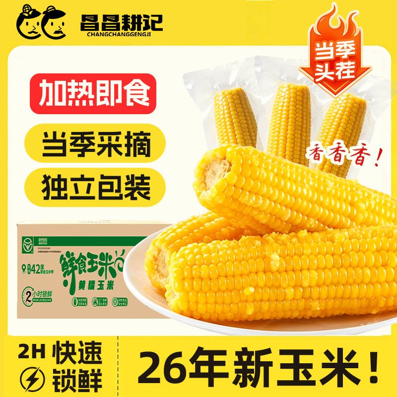 昌昌耕记黄糯玉米东北头茬当季新鲜真空早餐代餐粗粮主食玉米棒