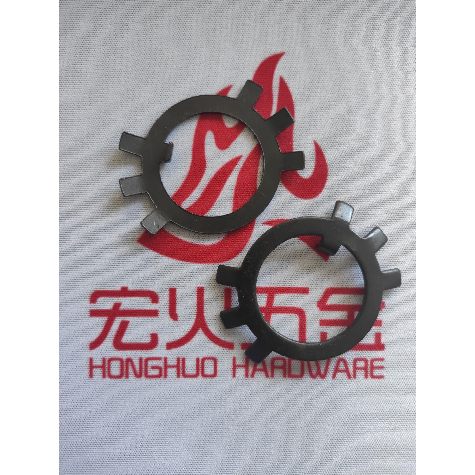 GB858 M40 M45 圆螺母止动垫圈 止退 六爪锁紧防松垫片 碳钢发黑