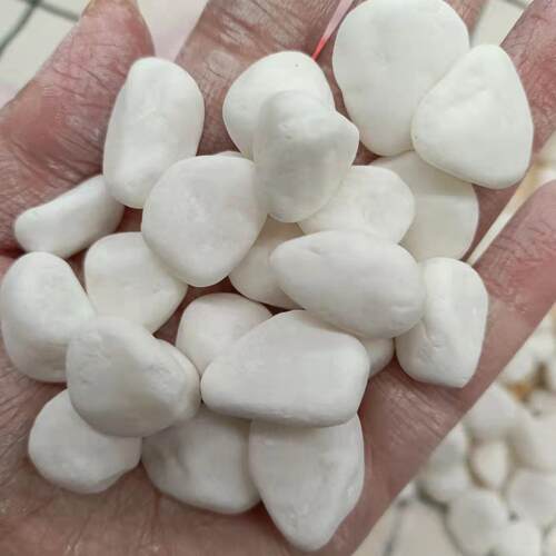 白石子水磨地用估山水造景水磨石白色鹅卵石装饰用白碎石卵石