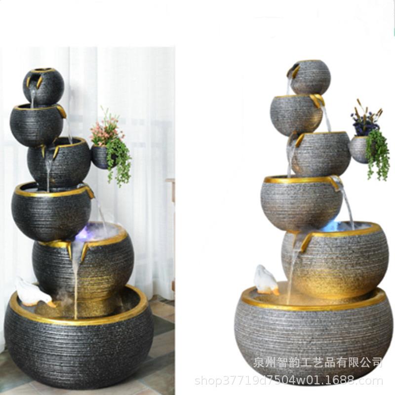 水幕墙流水假山喷泉景观办公室花园装饰屏风户外庭院鱼池造景摆件