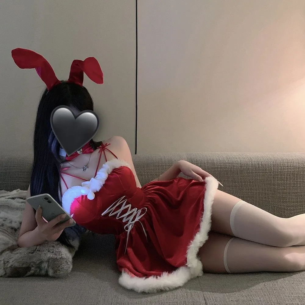 圣诞节服装女套装成人红色裙