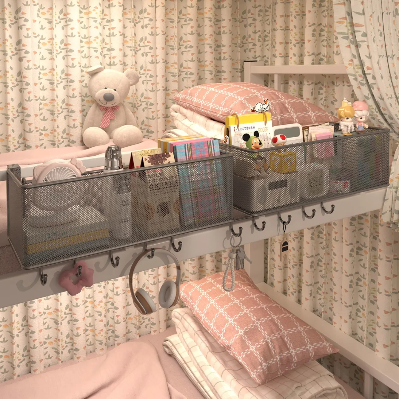 宿舍床边挂篮床上置物架悬挂式