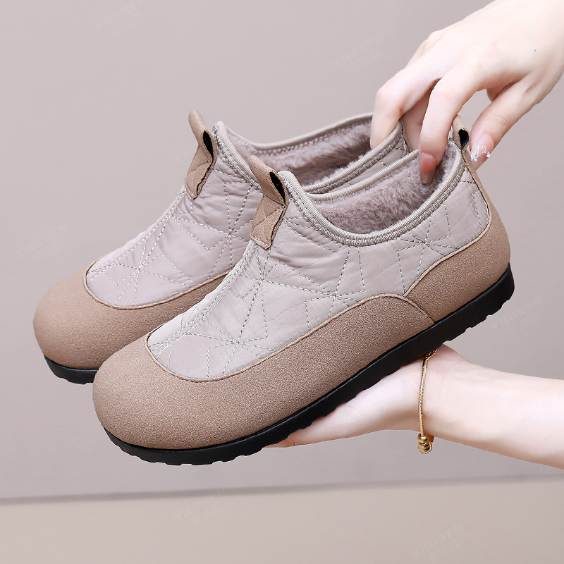 老北京布鞋冬季女款加厚一脚蹬妈妈鞋软底软面雪地靴防滑耐磨短靴,女鞋,时尚雪地靴,淘宝优惠券,粉丝福利购,淘宝优惠卷