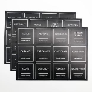 2.5inch咖啡糖浆调味标签36贴 防水可擦写厨房不干胶标签贴纸