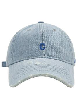 freerabbit II街头复古破洞休闲牛仔布C字母刺绣棒球帽男女情侣款