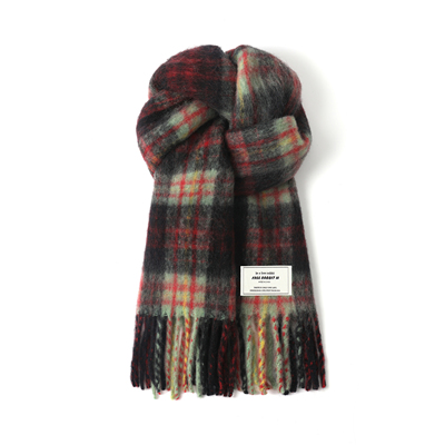 羊毛款秋冬复古格纹百搭围巾