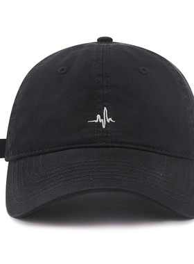 freerabbit II 心跳刺绣街头透气黑色百搭加大加深鸭舌帽子棒球帽