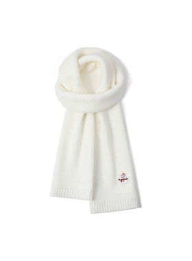 freerabbit II圣诞雪人刺绣纯色保暖防寒 绒线围巾男女同款情侣款