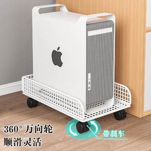 主机托架台式电脑主机箱托架底座置物架两层铁艺放置架带轮可移动