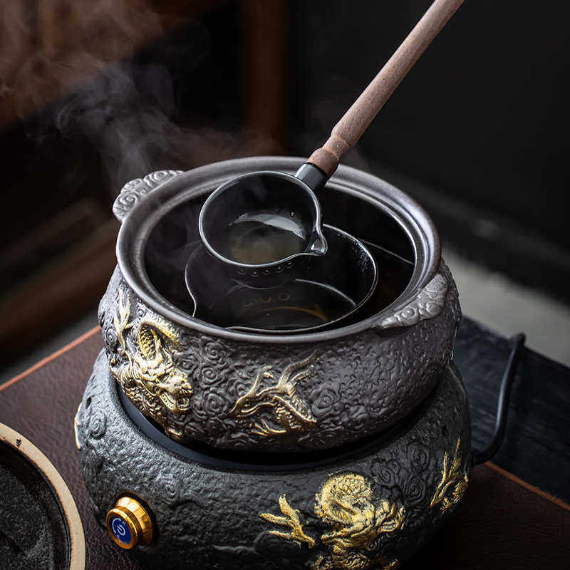 电陶炉围炉煮茶壶黑茶白茶专用勺式煮茶器烧茶炉茶具带盖陶瓷茶碗,餐饮具,煮茶炉,淘宝优惠券,粉丝福利购,淘宝优惠卷