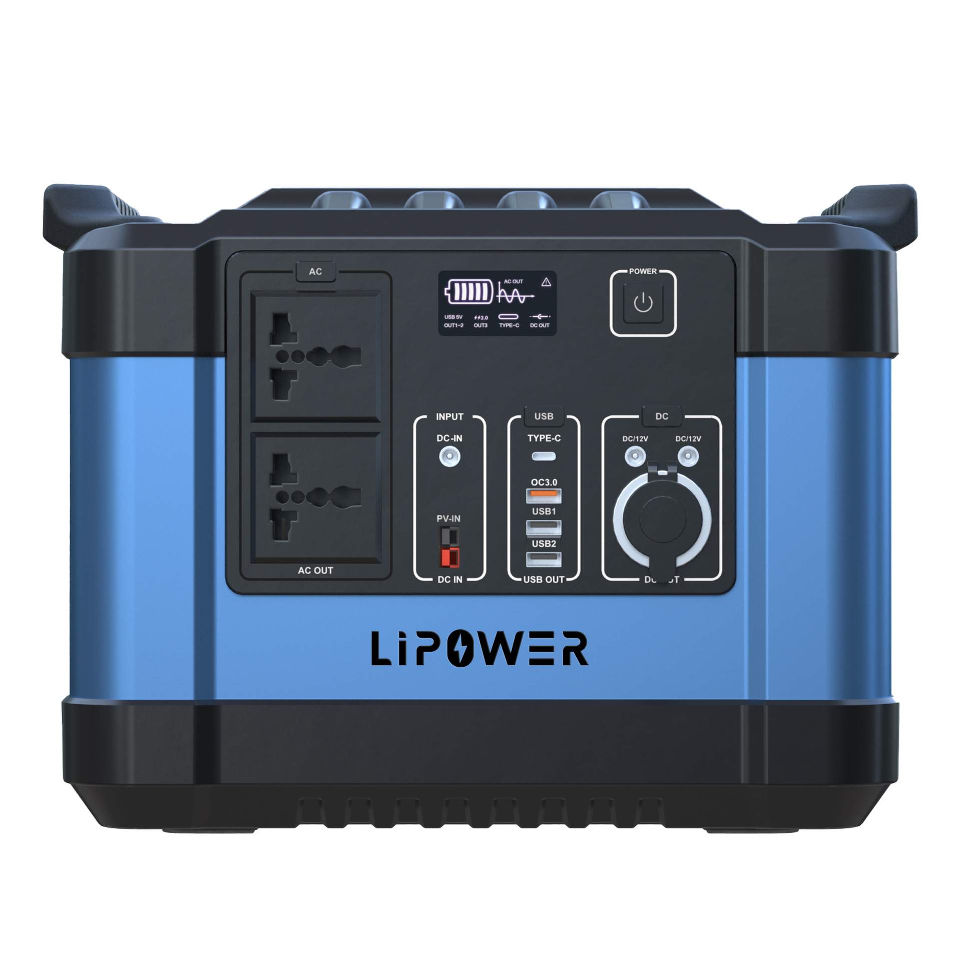 438000mAh 可充汽车级NMC锂电带LED显示屏LIPOWER户外储能电源