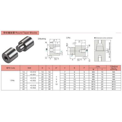 模具日标圆形定位柱TPN10 13 16 20 25 30 35 42锥度精定位销组件