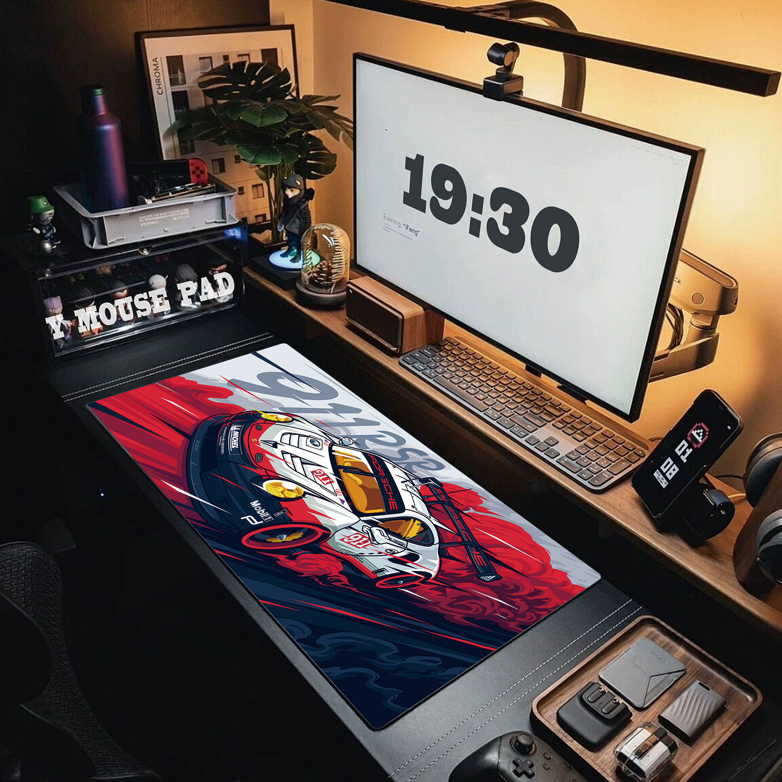 赛车鼠标垫超大跑车男生游戏电竞1200&times;600高级感键盘垫办公桌垫