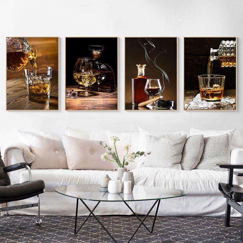 洋酒装饰画现代简约艺术创意个性挂画酒吧KTV包厢背景墙壁画时尚