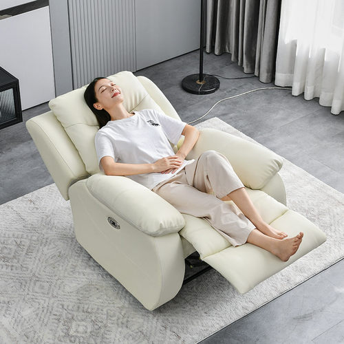 头等太空舱沙发休闲摇椅单人电动摇美甲按摩懒人多功能椅客厅真皮