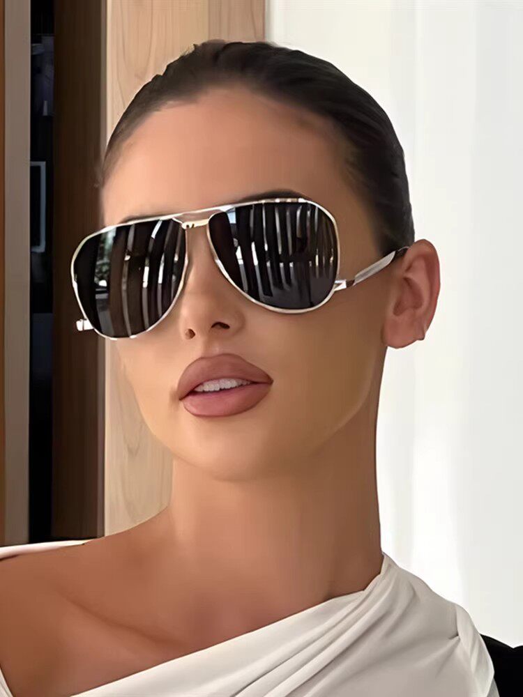 欧美金属2025新款飞行员太阳镜女士高端防紫外线太阳镜男士眼镜