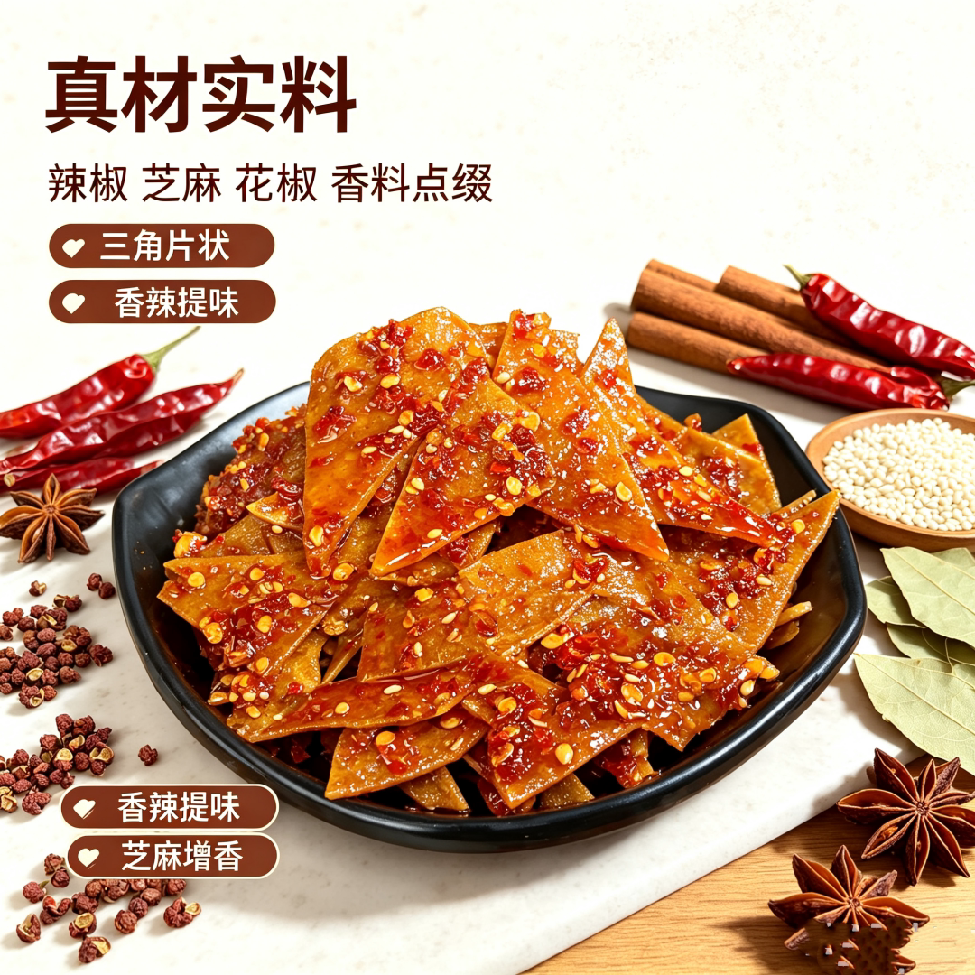 湖南特产【香辣三角干】新化豆干香干三角干办公休闲零食过瘾麻辣