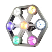 7颗30W六角复古LED爆闪灯 酒吧灯全彩频闪跑马灯风扇灯舞台矩阵灯