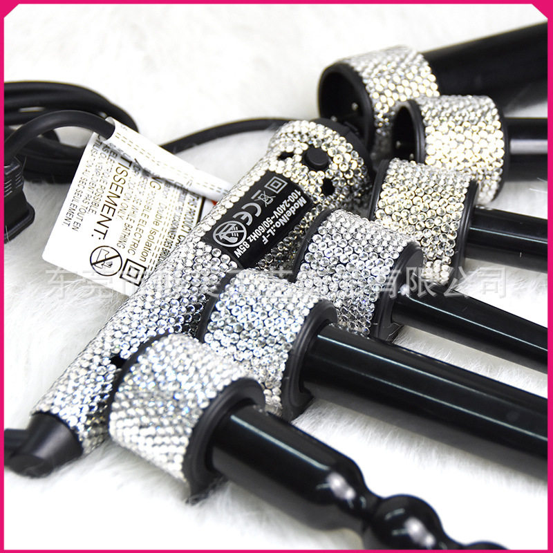 六合一水钻贴卷发器多功能陶瓷卷发棒贴钻镶钻波浪蛋卷烫发棒批发