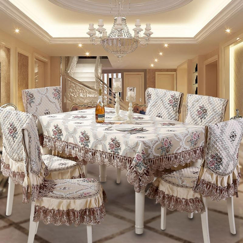2025新款欧式餐桌布茶几桌布布艺台布椅子套罩椅垫套装轻奢高级感