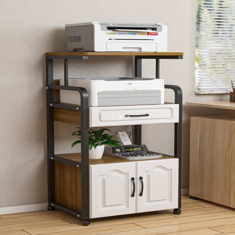 批发新款落地打印机置物架多层办公室家用收纳架简约桌边整理架带