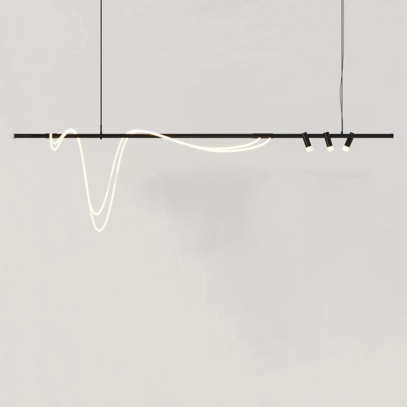 艺术餐厅岛台吧台吊灯售楼部美容店设计师异形弧线条展厅软装吊灯