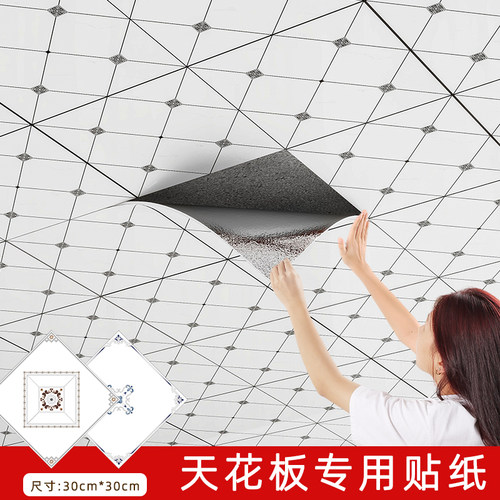 天花板贴纸自粘屋顶吊顶装饰墙纸