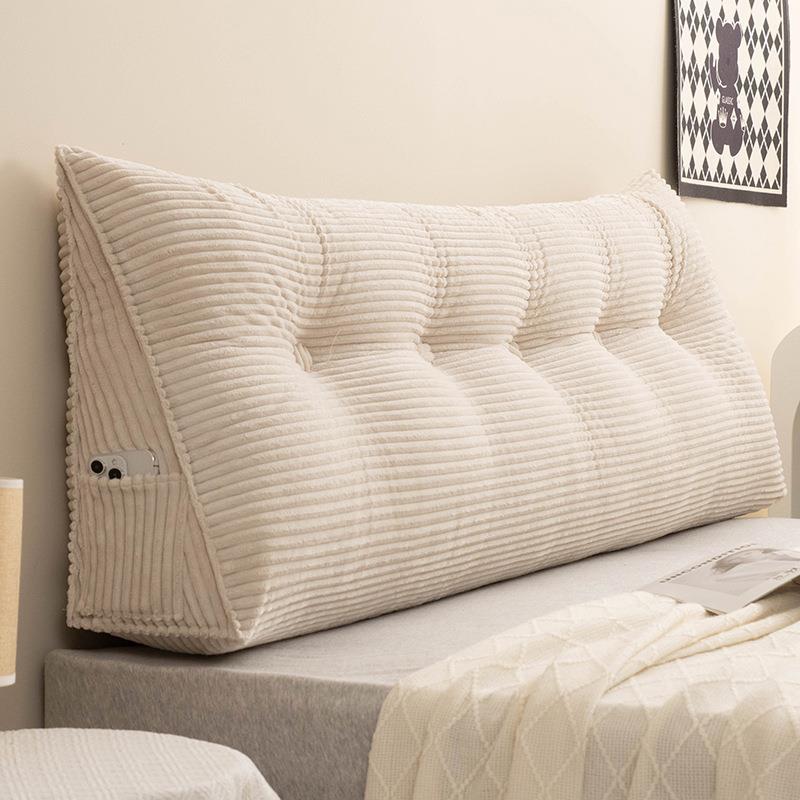 灯芯绒床头软包大靠背三角靠枕床上防撞靠垫可拆洗榻榻米双人靠枕