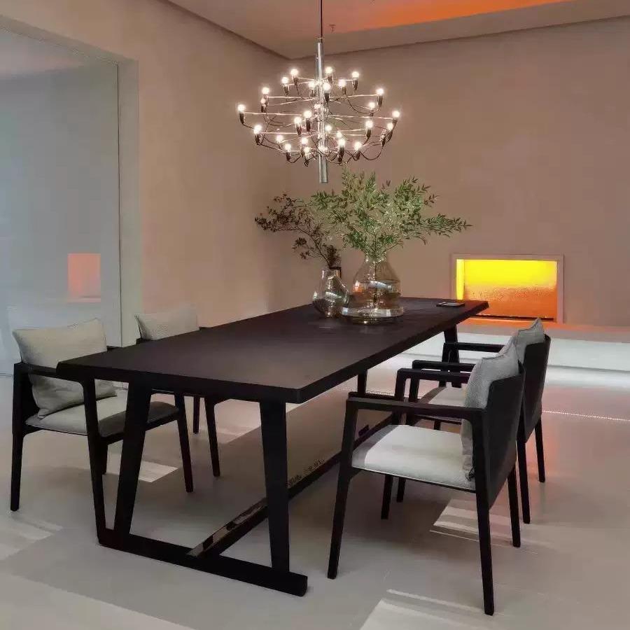 侘寂风实木办公桌别墅原木长桌大板桌客厅大书桌中古风餐桌长条桌