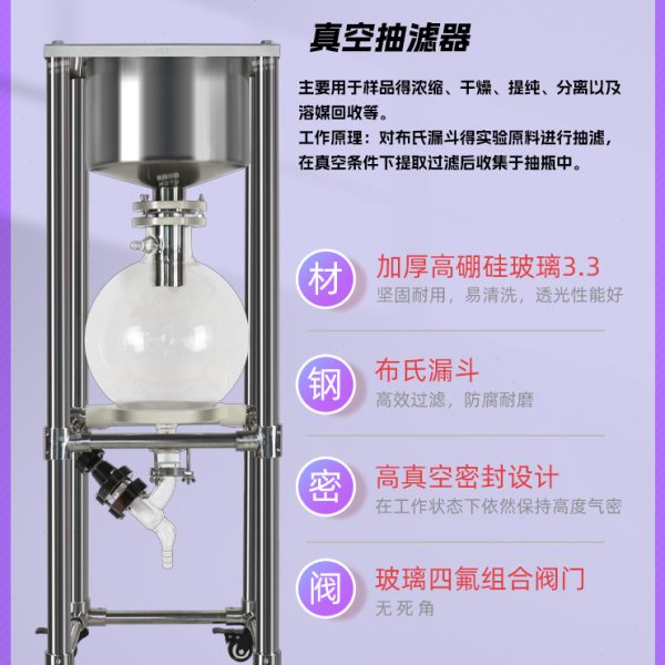 不锈钢真空抽滤器 实验室固液分离 布氏漏斗负压强酸碱过滤装置