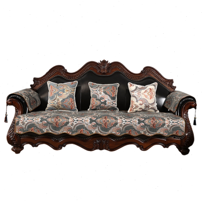 厂家沙发垫美式高端奢华沙发坐垫雪尼尔防滑耐磨密莉娅波浪边灰湖