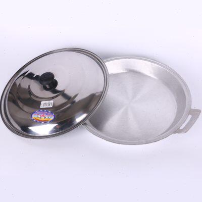 厂家双耳铝平底锅不粘锅煎锅水煎包加厚煎饺锅炕饼锅老式铝制家用