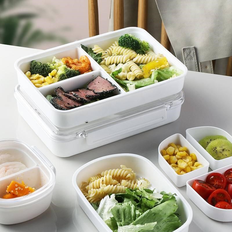 学生保温饭盒可进微波炉便当盒塑料密封水果食品分格保鲜盒午餐盒