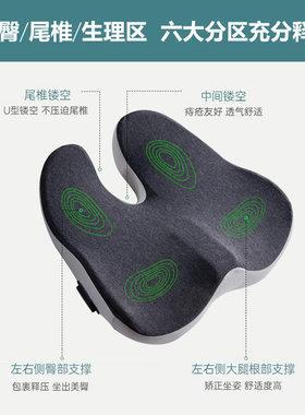 办公室蝶形护尾椎坐垫 可拆洗按摩加热热敷 三滚轮设计适合前列腺
