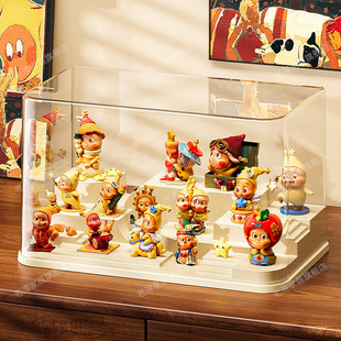 盲盒收纳展示架透明亚克力手办展示柜星星人创意泡泡玛特展示盒子