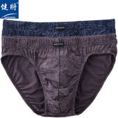 三角内裤 健将2条装 莫代尔面料柔软弹力舒适透气印花青年中腰男士