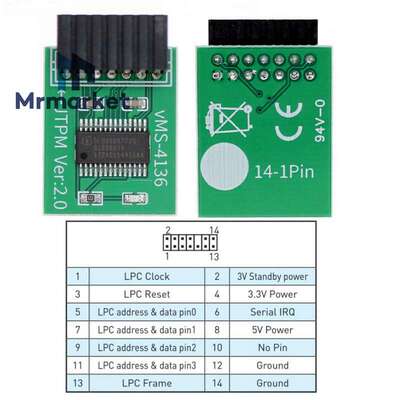 TPM安全模块 TPM2.0模块受信任的平台模块 适用于WIN11升级测试