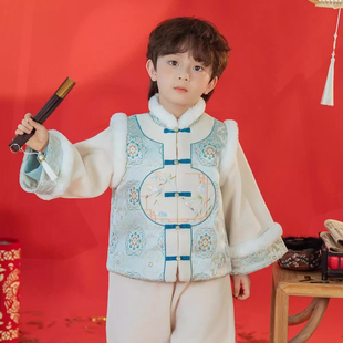 男童汉服2025新款古风唐装中国风儿童拜年服装演出服男孩汉服冬厚