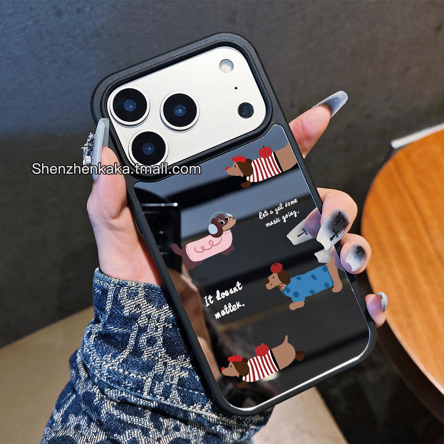 ins腊肠小狗17promax手机壳镜面Magsafe磁吸适用苹果16少女风15plus小众好看iphone14卡通可爱13promax保护套