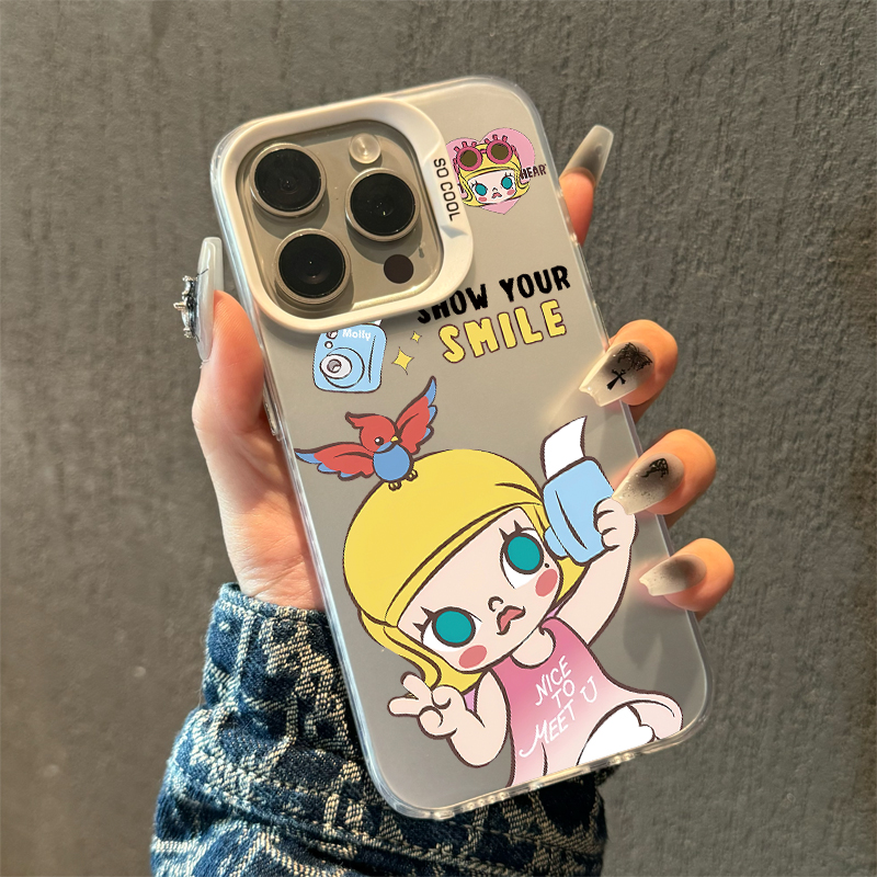 苹果13适用16promax手机壳molly潮玩周边华为pura70小众女mate50小米14新款opporeno12防摔vivox90荣耀200雯