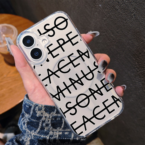 苹果17peaceminusone权志龙手机壳磁吸iPhone16Pro潮牌联名15plus日韩14promax个性字母ip13xs透明防摔保护套