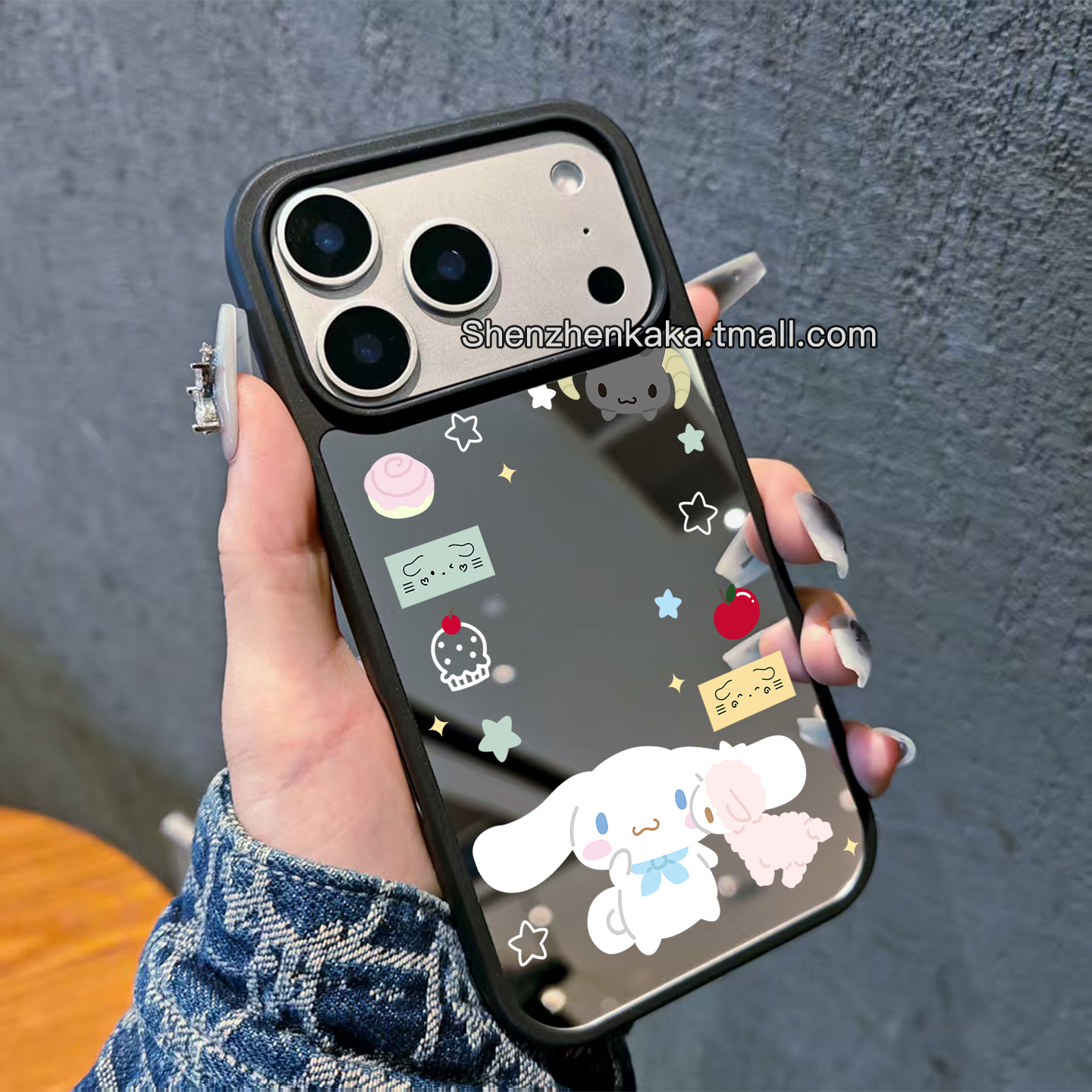 日韩卡通玉桂狗17promax手机壳磁吸带镜子适用苹果16简约少女风15plus小众好看iphone14可爱kitty猫13promax
