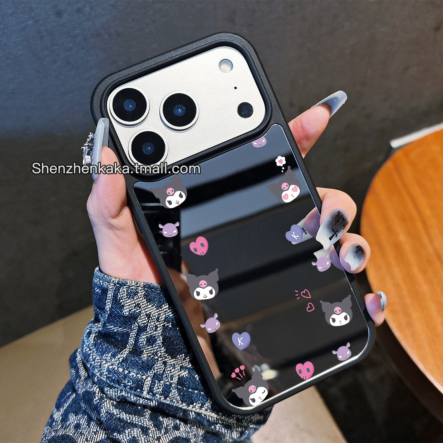 MagSafe磁吸带镜子18promax手机壳库洛米iPhone